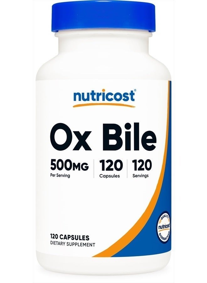Nutricost, Ox Bile, 500 mg, 120 Capsules - Image 1
